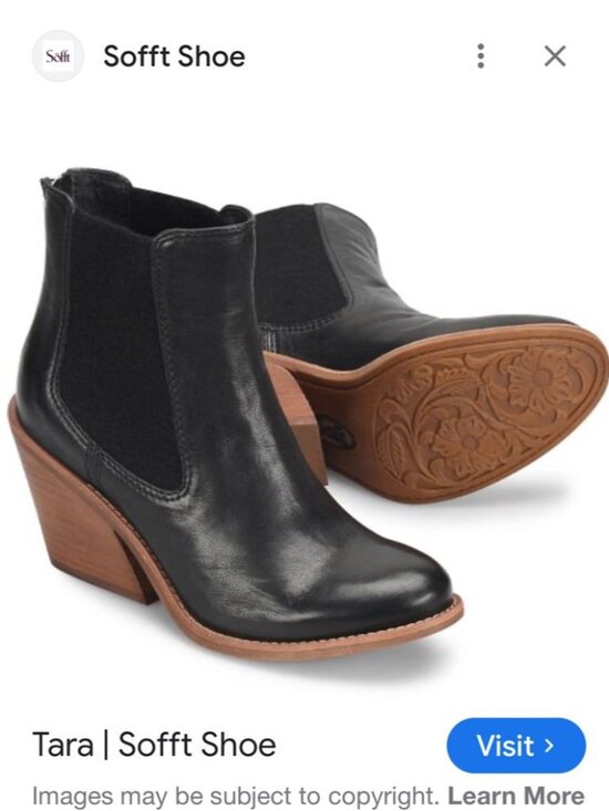 Sofft Shoes - Sofft Tara Chelsea Boot Italian leather chunky black block heel bootie 8